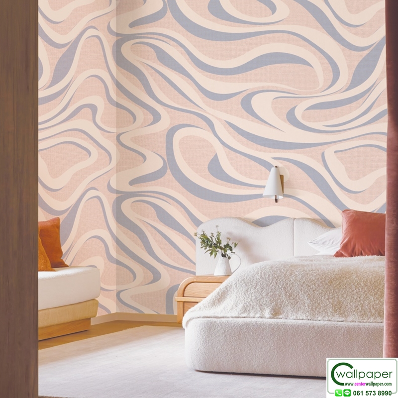 วอลเปเปอร์โมเดิร์น สีโอรส-ฟ้า No.88661-3