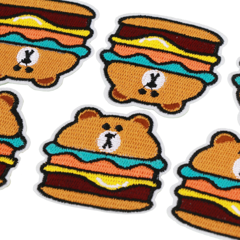 ตัวตัวรีดติดเสื้อหมีแฮมเบอร์เกอร์