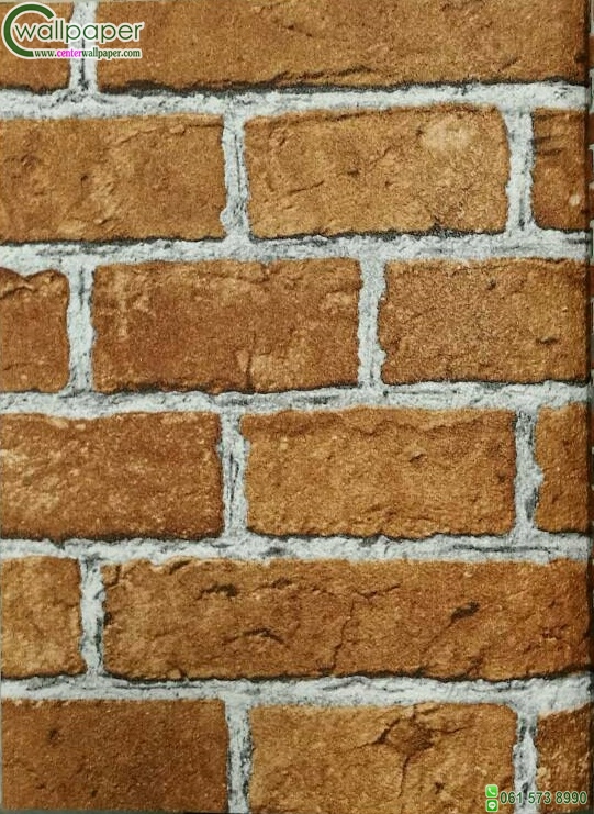 วอลเปเปอร์ติดผนังลายอิฐสีแดง-ส้ม