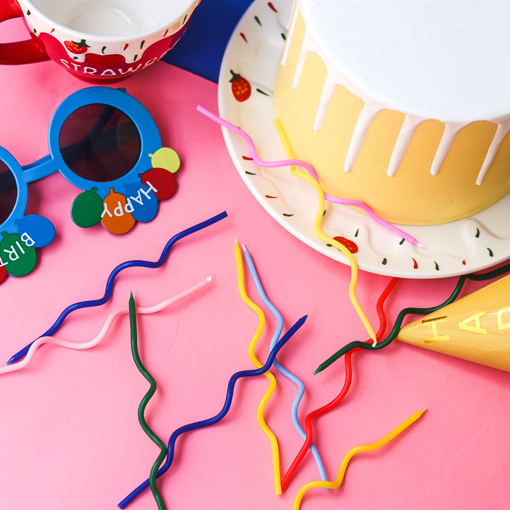 🔥สินค้าขายดี🔥 🎂เทียน Happy birthday เทียนยาว ก้านหยัก แพ็ค 6 ชิ้น ราคาแพ็คละ 6-9 บาท📌สินค้าเลือกสี✔️พร้อมส่ง Ohwowshop เทียนวันเกิด เทียนสี