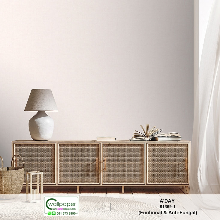 วอลเปเปอร์ลายผ้า สีชมพูอ่อน No.81369-1