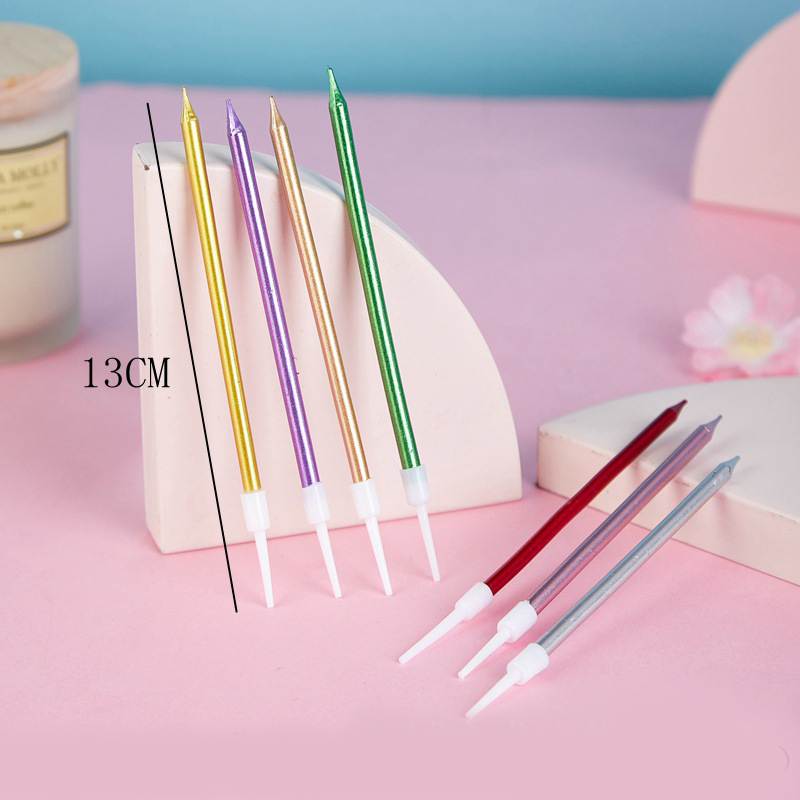 🎂เทียน Happy birthday🎉สีเคลือบเมทัลลิค แท่งตรงแพ็คเกจ 1 ชิ้น 📌เลือกสี ราคา 3 บาท/ชิ้น✔️พร้อมส่ง Ohwowshop เทียนวันเกิด เทียนสี