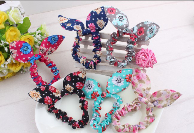 🐰ยางยืดรัดผมหูกระต่าย (สุ่มลาย) ชิ้นละ 2 บาท ✔️พร้อมส่ง Ohwowshop หนังยางรัดผมเกาหลี ยางรัดผมไสต์เกาหลี มัดผม