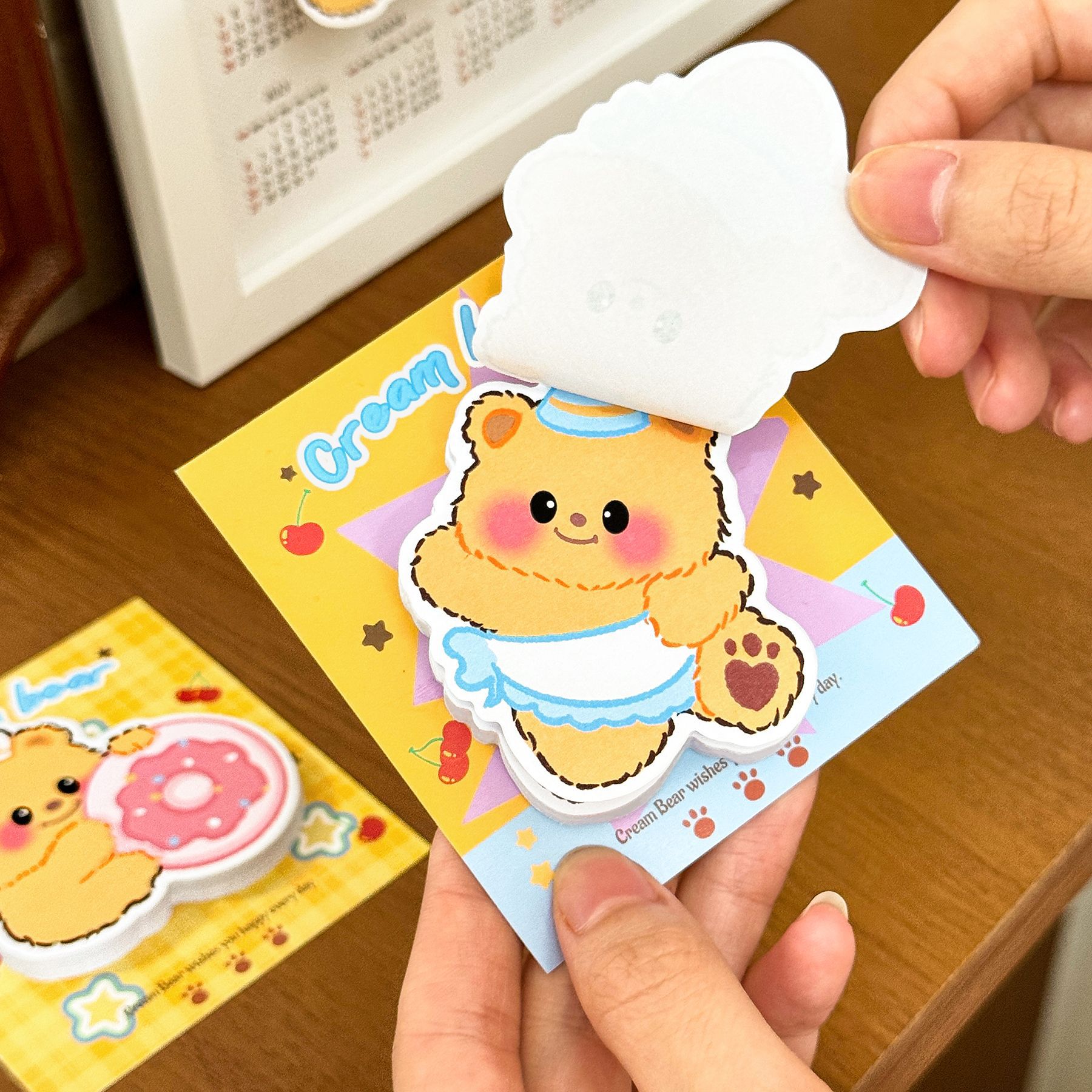 🧡กระดาษโน๊ตกาวในตัว sticky note🐻หมีเนย 30แผ่น🐻 กระดาษโน้ตน่ารัก พาสเทลสดใส ของใช้สุดคิ้วท์