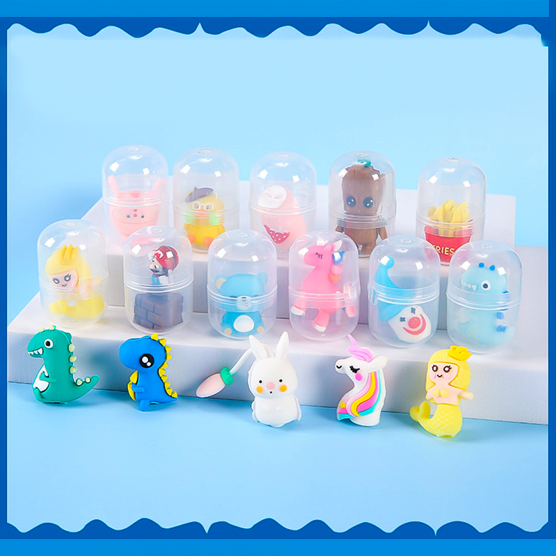 🌈แคปซูลยางลบ🌈เสียบดินสอตัวการ์ตูน หลากสี ⭐คละลาย ชิ้นละ 4 บาท/ชิ้น✔️พร้อมส่ง Ohwowshop เครื่องเขียน ยางลบ ลบคำผิด