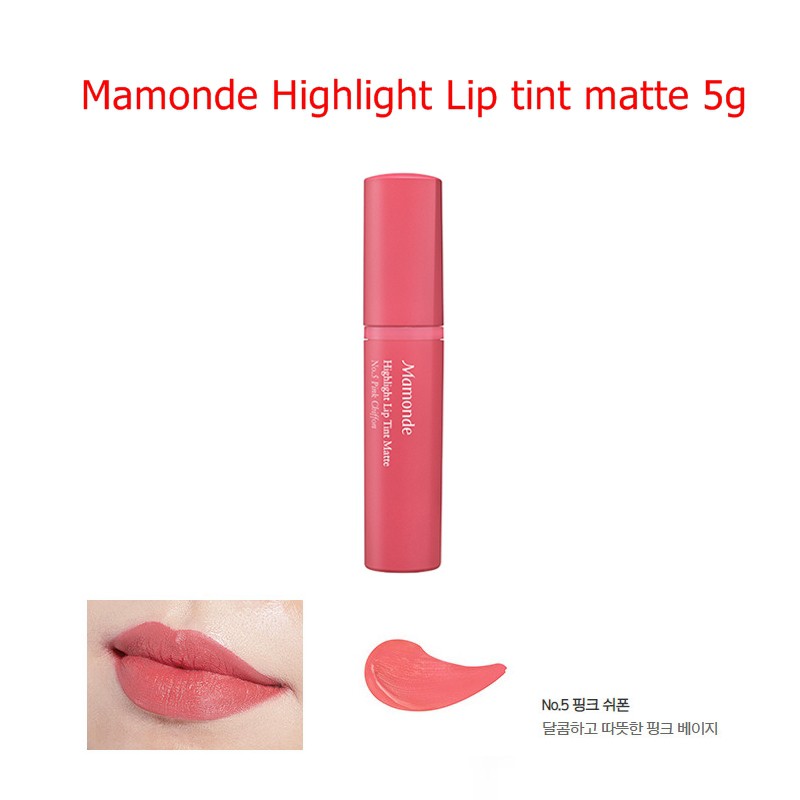 Mamonde Highlight Lip Tint Matte 5 g. #5 Pink Chiffon