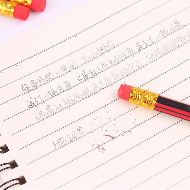 ดินสอแดง-ดำ-ทอง หัวยางลบ ชิ้นละ 2 บาท Ohwowshop