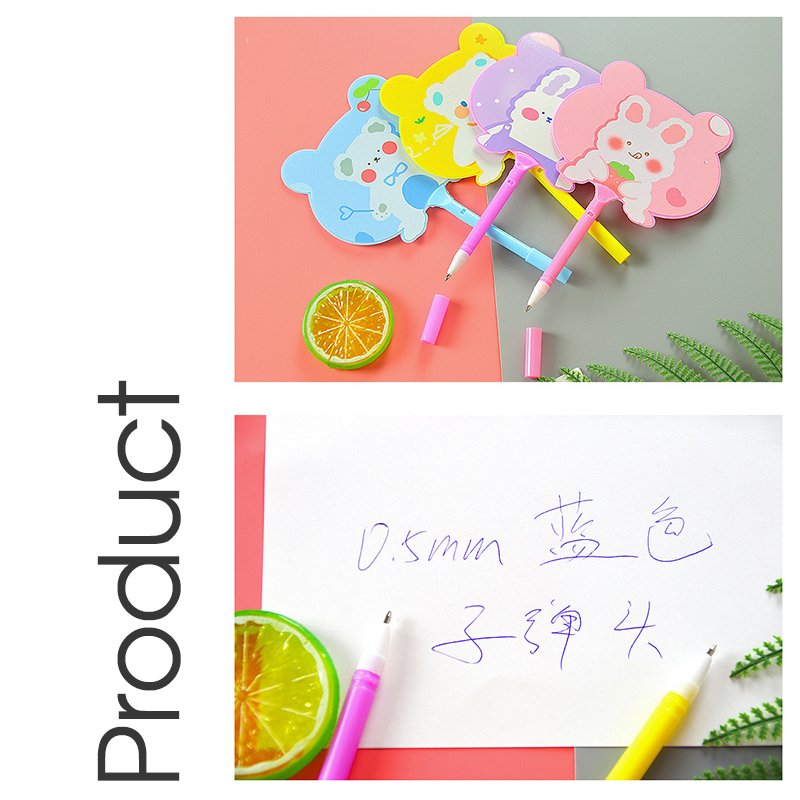 🌈🐻ปากกาพัดลูกลื่นรูปทรง🐻🌈ลายสัตว์หลากสี ไส้สีน้ำเงิน 0.5 ราคา 4 บาท/ด้าม✅พร้อมส่ง Ohwowshop ปากกา เครื่องเขียน ลูกลื่น