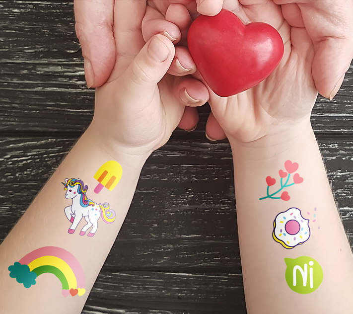 🌈แทททูเรืองแสง Tattoo Sticker 11x7.5ซม แผ่นละ 5 บาท คละสุ่มลาย✔️พร้อมส่ง Ohwowshop สติกเกอร์แทททู sticker tattoo สวยงาม