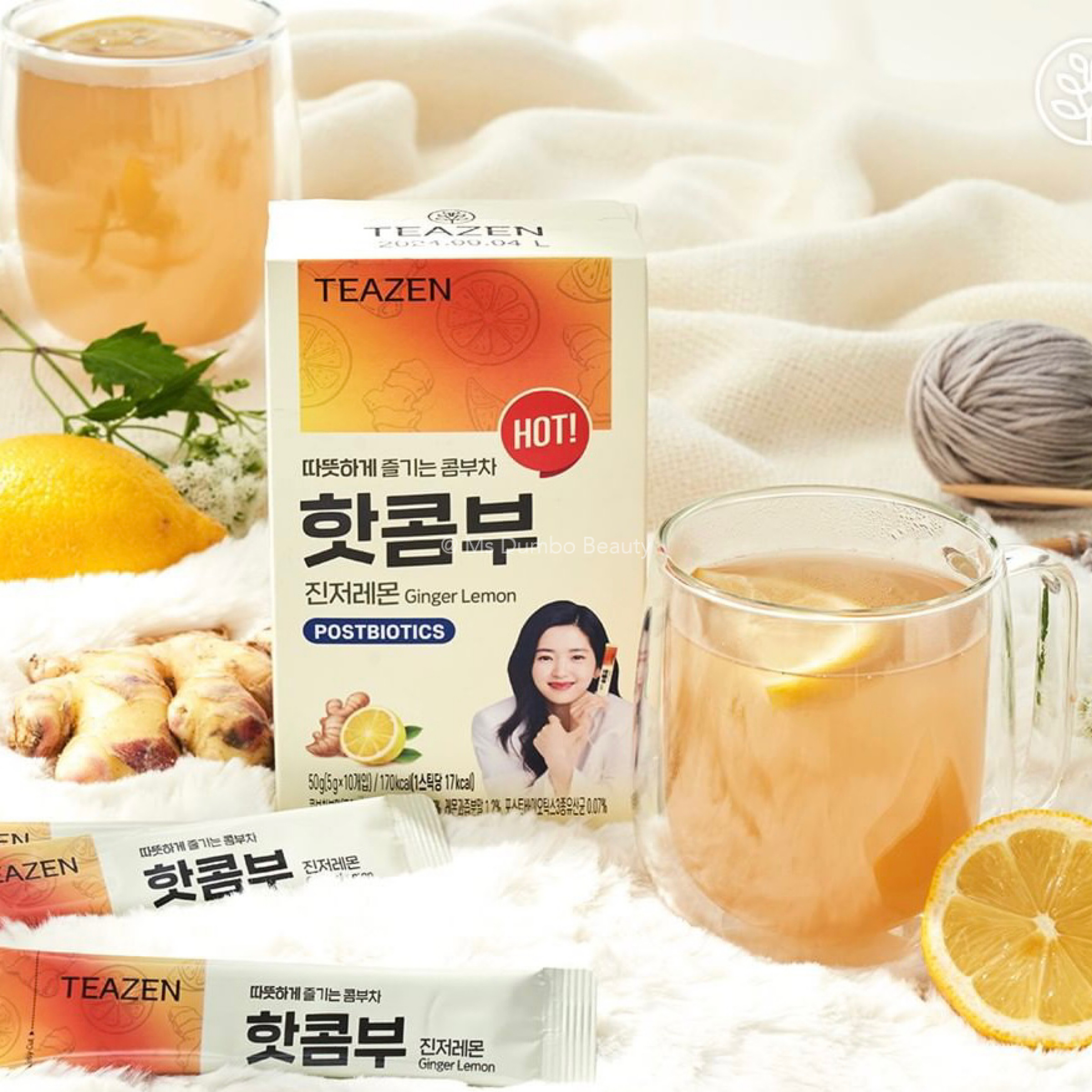 Teazen Kombucha #Ginger Lemon (1 กล่อง 10 ซอง)