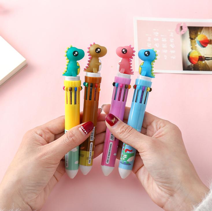 ปากกาลูกลื่น 10สี หัวไดโนเสาร์ [สุ่มสี] ชิ้นละ 11 บาท Ohwowshop