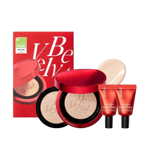 Espoir Pro Tailor Be Velvet Cover Cushion SPF 34 PA++ Set + Mini Foundation #21 Ivory