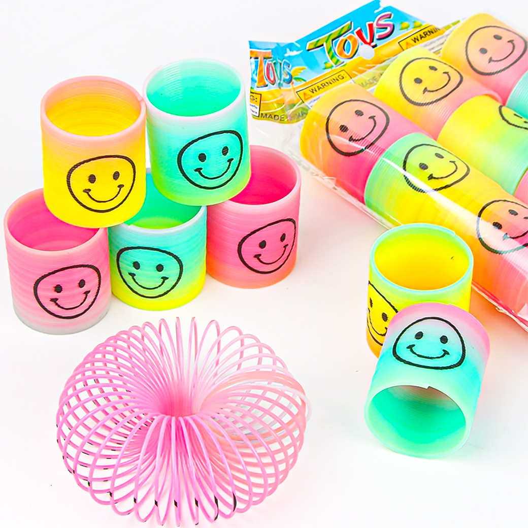 🙂👉สปริงสายรุ้ง🌈สปริงเด้งๆ ของเล่นเด็ก หลากสี สปริงของเล่น✅พร้อมส่งในไทย🧡เสริมทักษะ รูปหน้ายิ้ม งานเทศกาล