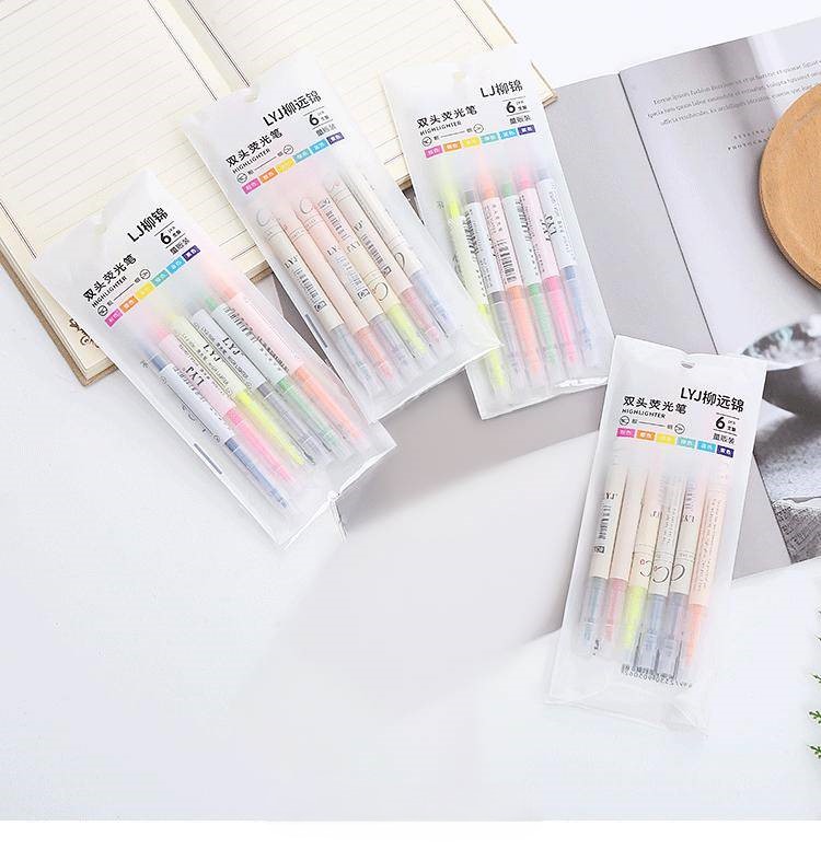 ปากกาไฮไลท์ 2 ด้านหลากสี 1 ชิ้น สุ่มสี ชิ้นละ 4 บาท ไฮไลท์ Ohwowshop