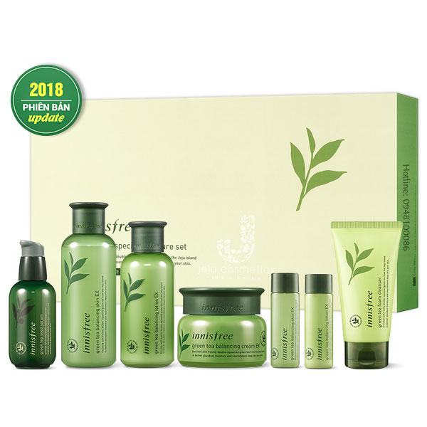 Innisfree Green Tea Special Skin Care Set 7 Items (Travel Exclusive สูตรใหม่ EX)