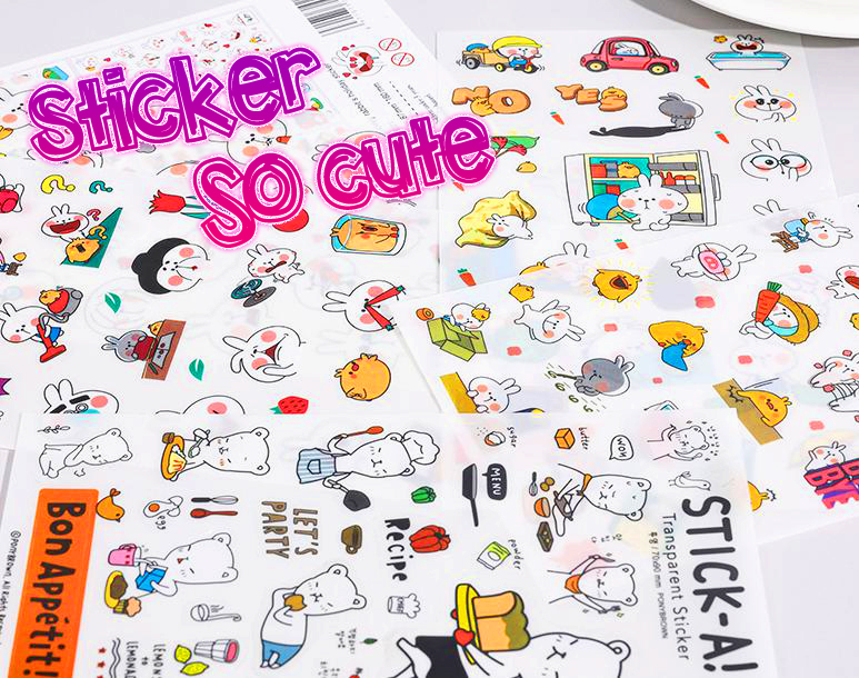 [ยกแพ็ค 6 ชิ้น]🎀สติกเกอร์ลายการ์ตูนSo Cute แบบกระดาษน่ารักสุดใจ💖ติดไดอารี่ ตกแต่งแพลนเนอร์ ของสะสมพาสเทล พร้อมส่งจุกๆ