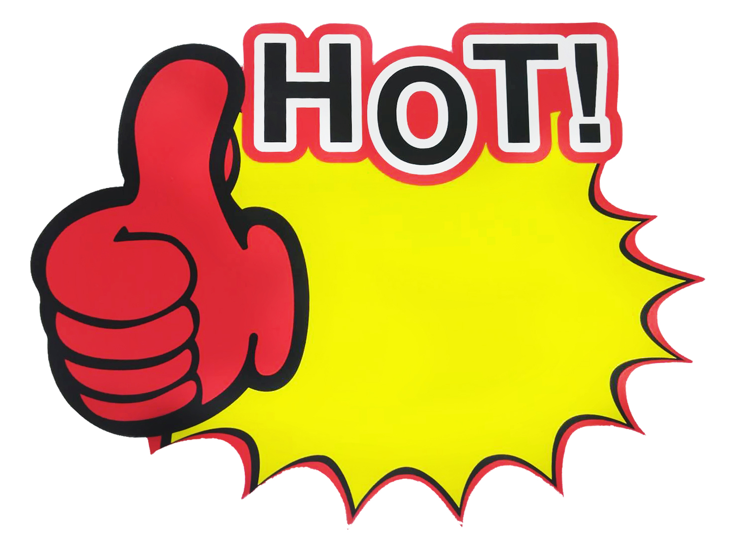 ป้ายราคานิ้วโป้ง HOT ขนาด 18*23.5 ซม [แพ็ค 10 ชิ้น] แพ็ค 19 บาท Ohwowshop