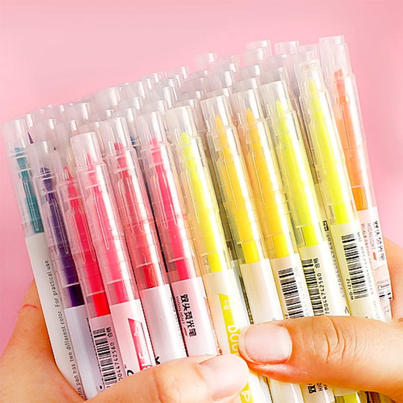 ปากกาไฮไลท์ 2 ด้านหลากสี 1 ชิ้น สุ่มสี ชิ้นละ 3 บาท ไฮไลท์ Ohwowshop