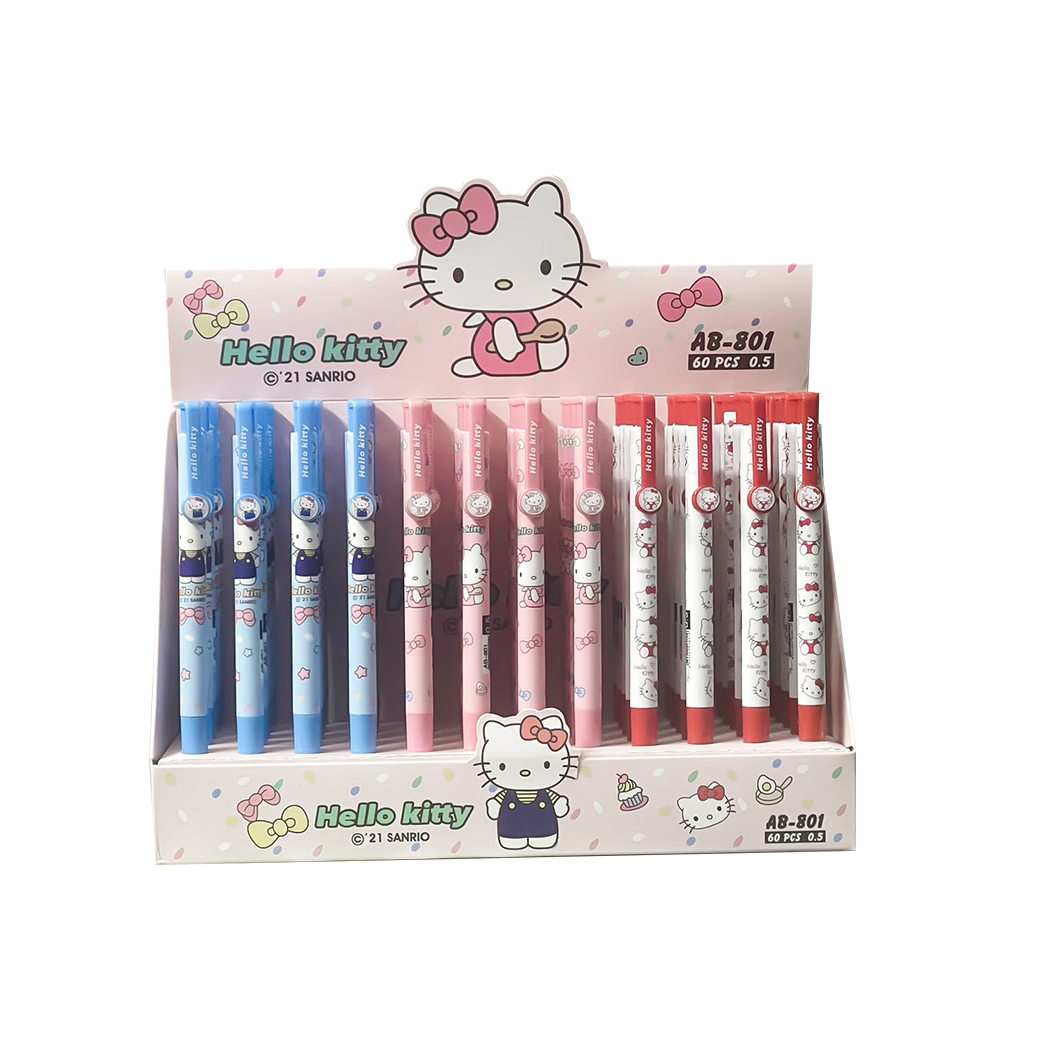 🌈ปากกากด🌈แฮปปี คิตตี้ ไส้สีน้ำเงิน 0.5 ชิ้นละ 9 บาท สุ่มลาย✔️พร้อมส่ง Ohwowshop เครื่องเขียน