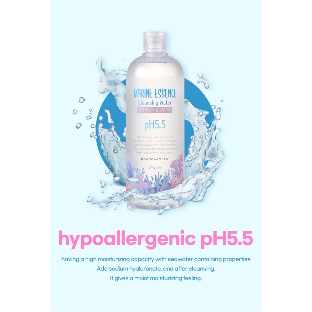 Esfolio Marine Essence Cleansing Water pH 5.5 600 ml.