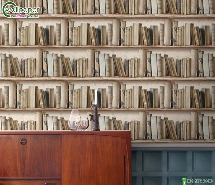 รวมวอลเปเปอร์ติดผนังลายชั้นหนังสือ