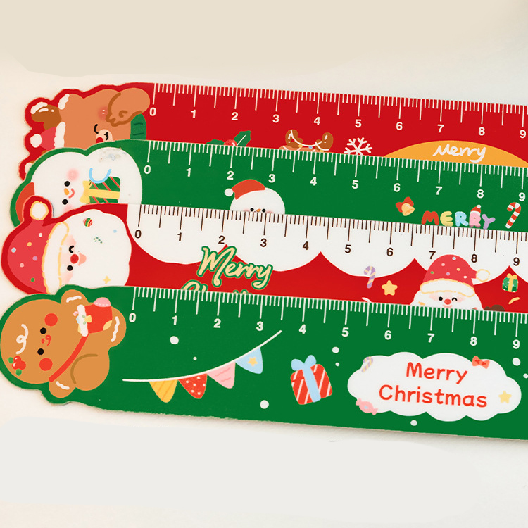 🎄ไม้บรรทัดแม่เหล็ก🎅✨คริสต์มาสหลากสี 15ซม.✔️คละลาย ไม้บรรทัด แม่เหล็ก เครื่องเขียน