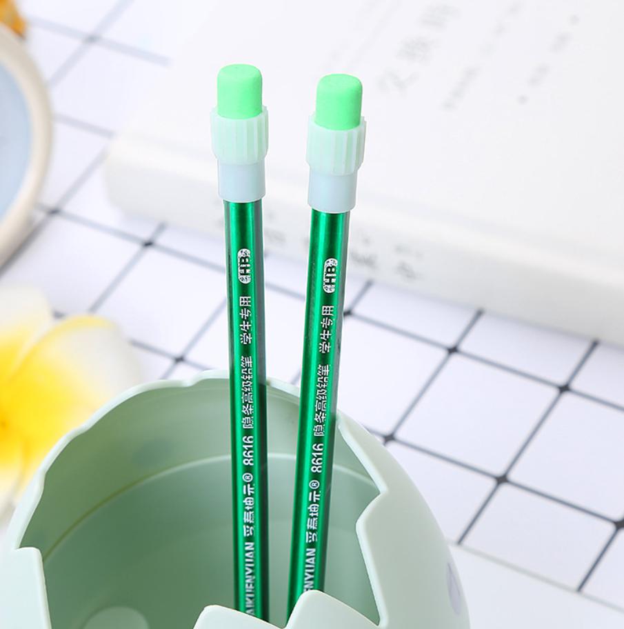 ดินสอ HB ด้ามลายเส้นหลากสีหัวยางลบ ชิ้นละ 2 บาท ✔️พร้อมส่ง (🎲สุ่มลาย) Ohwowshop เครื่องเขียน