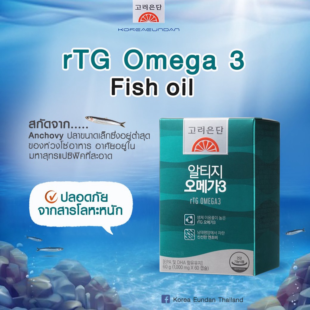 Korea Eundan Fish Oil Omega 3 น้ำมันปลา (1 กล่อง 60 เม็ด)