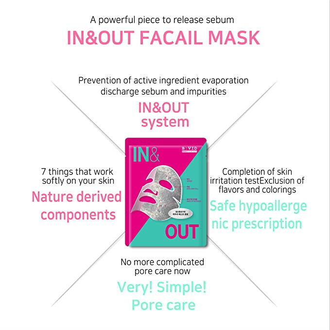 B:VID In & Out Facial Mask 1 กล่อง 5 แผ่น