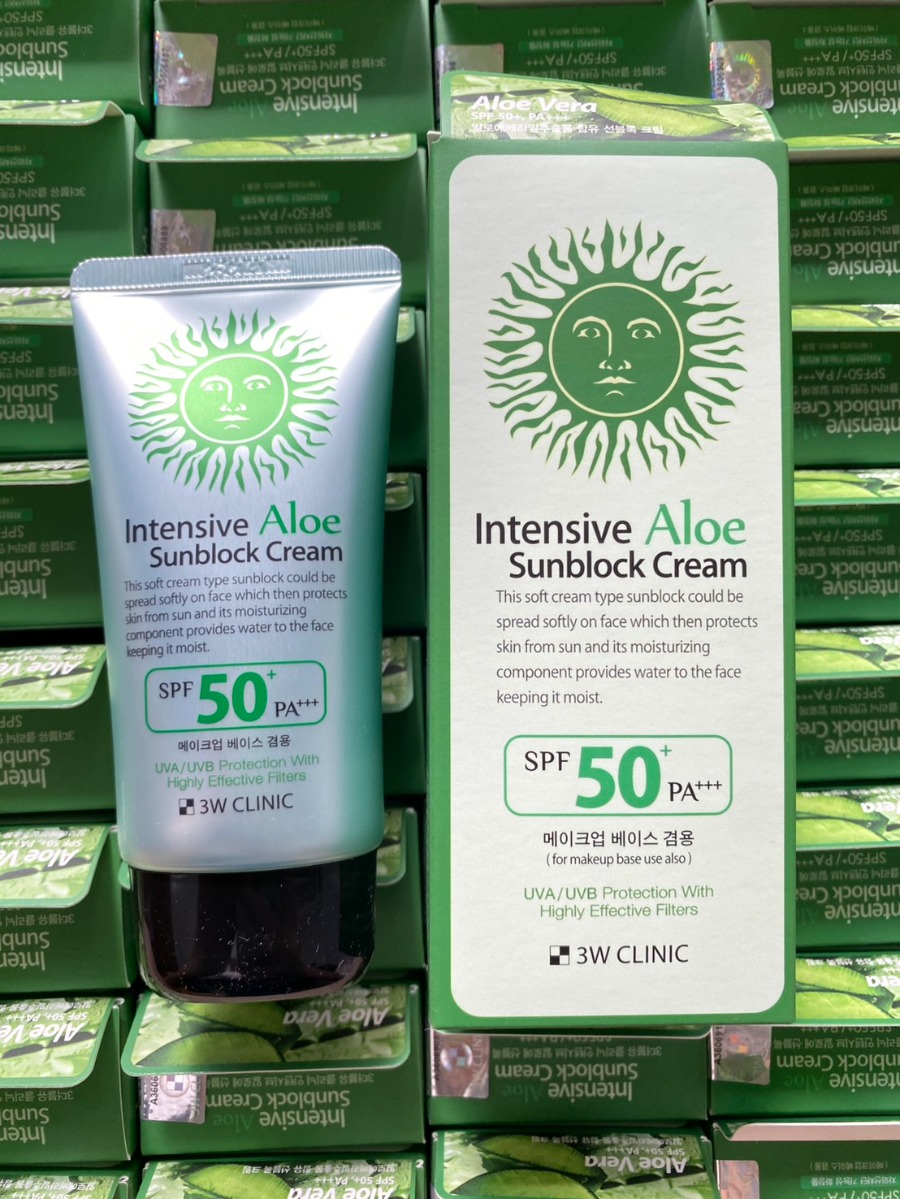 3W Clinic Intensive Aloe Sunblock Cream SPF50+ PA+++ 70 ml.