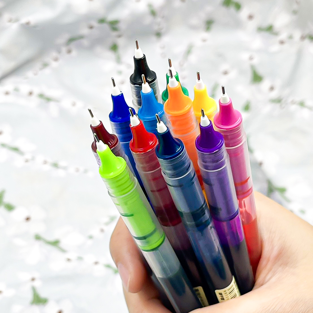 🌈ปากกาเจลด้ามใส🌈12สี Ohhappy ขนาด 0.5mm ไส้ปากกา 0.5📌สินค้าเลือกสี ราคา 3 บาท✔️พร้อมส่งในไทย ปากกาเจล หลากสี เครื่องเขียน