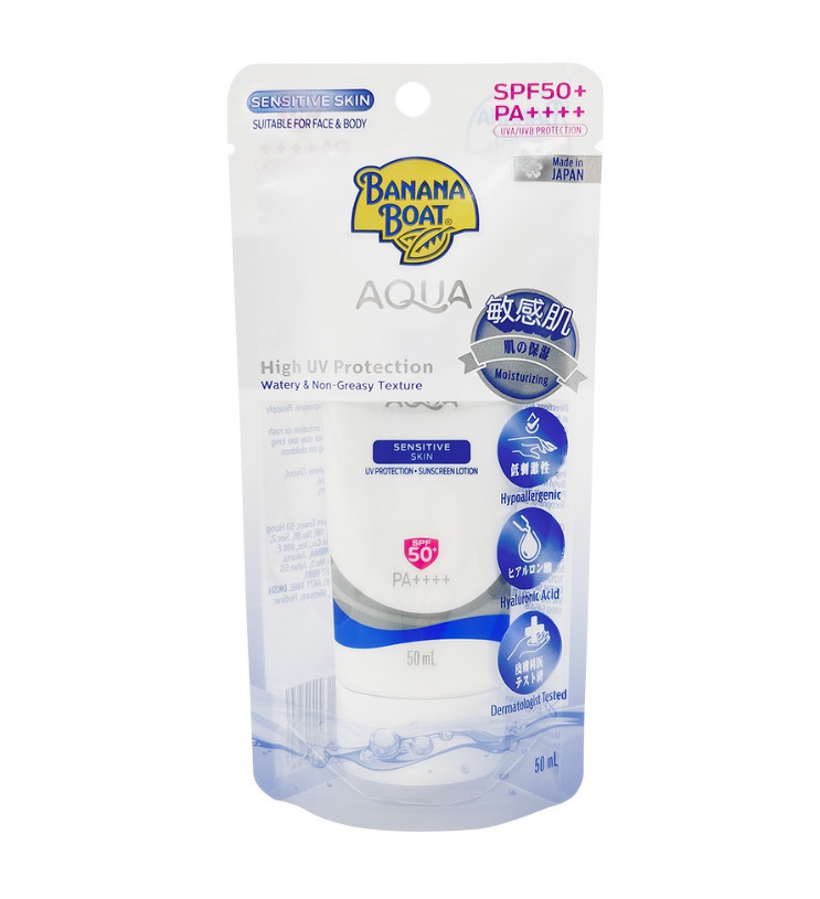 Banana Boat Aqua Sensitive Skin Sunscreen SPF50+ PA++++ 50 ml.