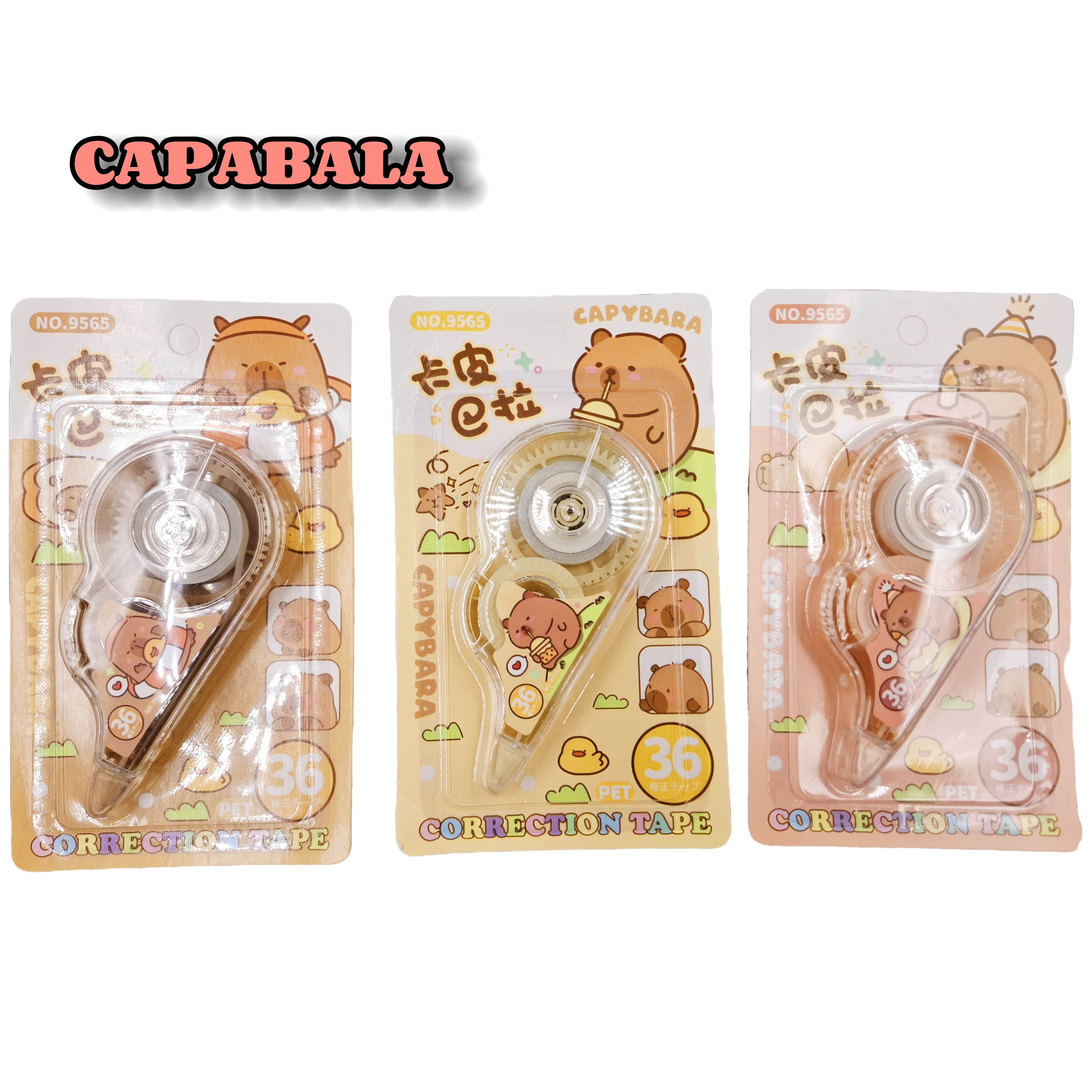 🌈เทปลบคำผิด CAPYBARA No.36 ราคา ชิ้นละ 11 บาท ✔️พร้อมส่ง (🎲สุ่มลาย) Ohwowshop เครื่องเขียน ลบได้