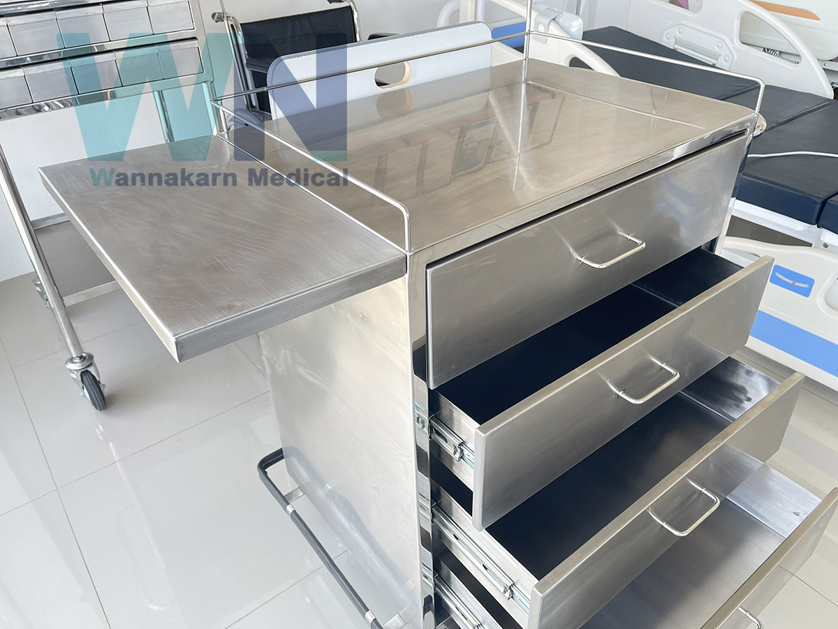 รถเข็นช่วยชีวิตฉุกเฉิน Stainless