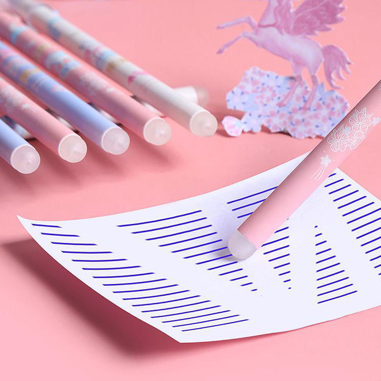 ⭐ปากกาลบได้⭐🌈supper cartoon ไส้สีน้ำเงิน 0.5mm 📌คละลายตามแบบ ด้ามละ 4-5บาท✔️พร้อมส่งOhwowshop ลบได้ เครื่องเขียน