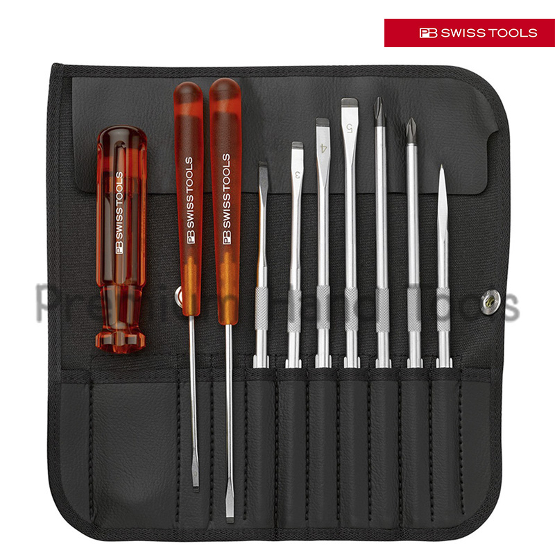 ชุดไขควง PB SWISS TOOLS รุ่น PB 215L พร้อมซองหนัง 10 ตัวชุด BEST SELLER (Screwdriver Sets with Interchangeable Blades)