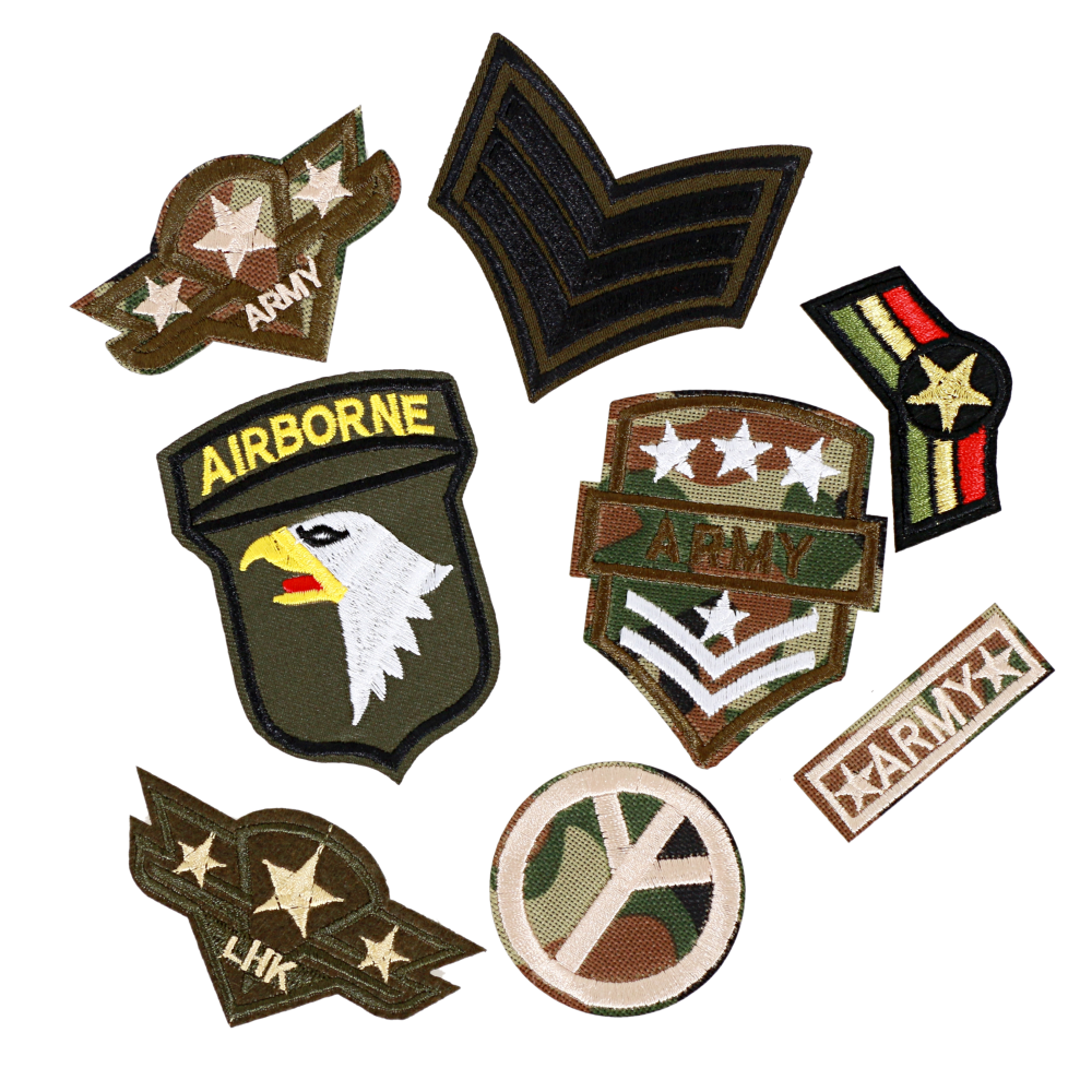 P001 เซตตัวรีดติดเสื้อ ทหาร