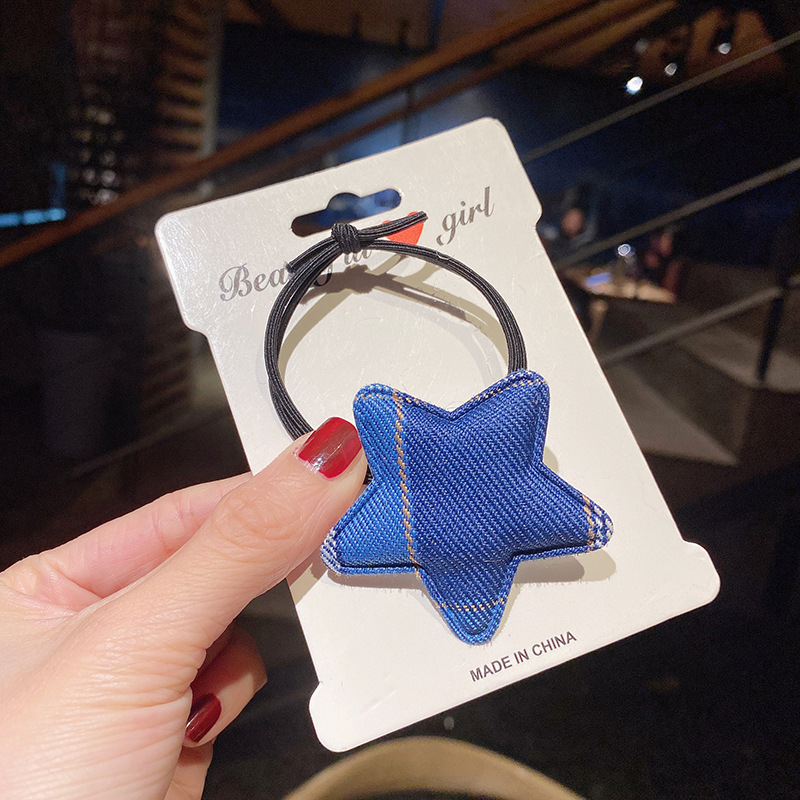 ⭐🌟ยางยืดรัดผมสองสายดาวลายลายสก๊อต ชิ้นละ 3 บาท( คละสี )✔️พร้อมส่ง Ohwowshop ยางยืด ยางมัดผม ยางยืดรัดผมเกาหลี ยางรัดผม