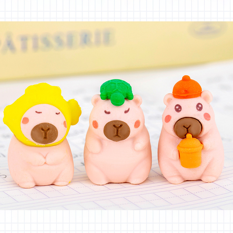 🐹ยางลบรูปทรงคาปิบาร่า🐹ยางลบดีไซน์พิเศษ ใช้งานได้จริง ลบสะอาด📌สุ่มคละลาย✅พร้อมส่งในไทย มีซองพลาสติกใส่ทุกชิ้น