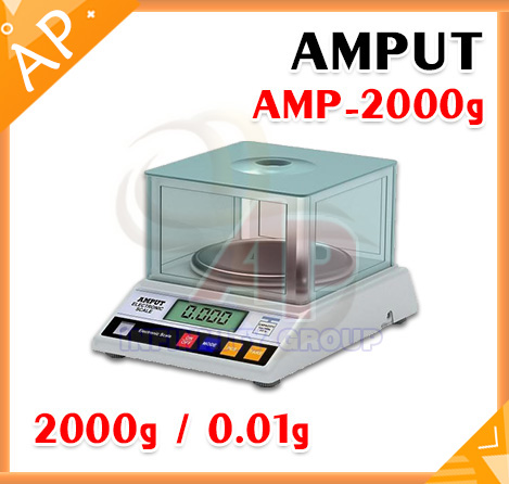 ตาชั่งดิจิตอล เครื่องชั่งดิจิตอล เครื่องชั่งแบบตั้งโต๊ะ Digital Scale 2kg ความละเอียด 0.01g ทศนิยม 2 ตำแหน่ง AMPUT รุ่น APTP457B