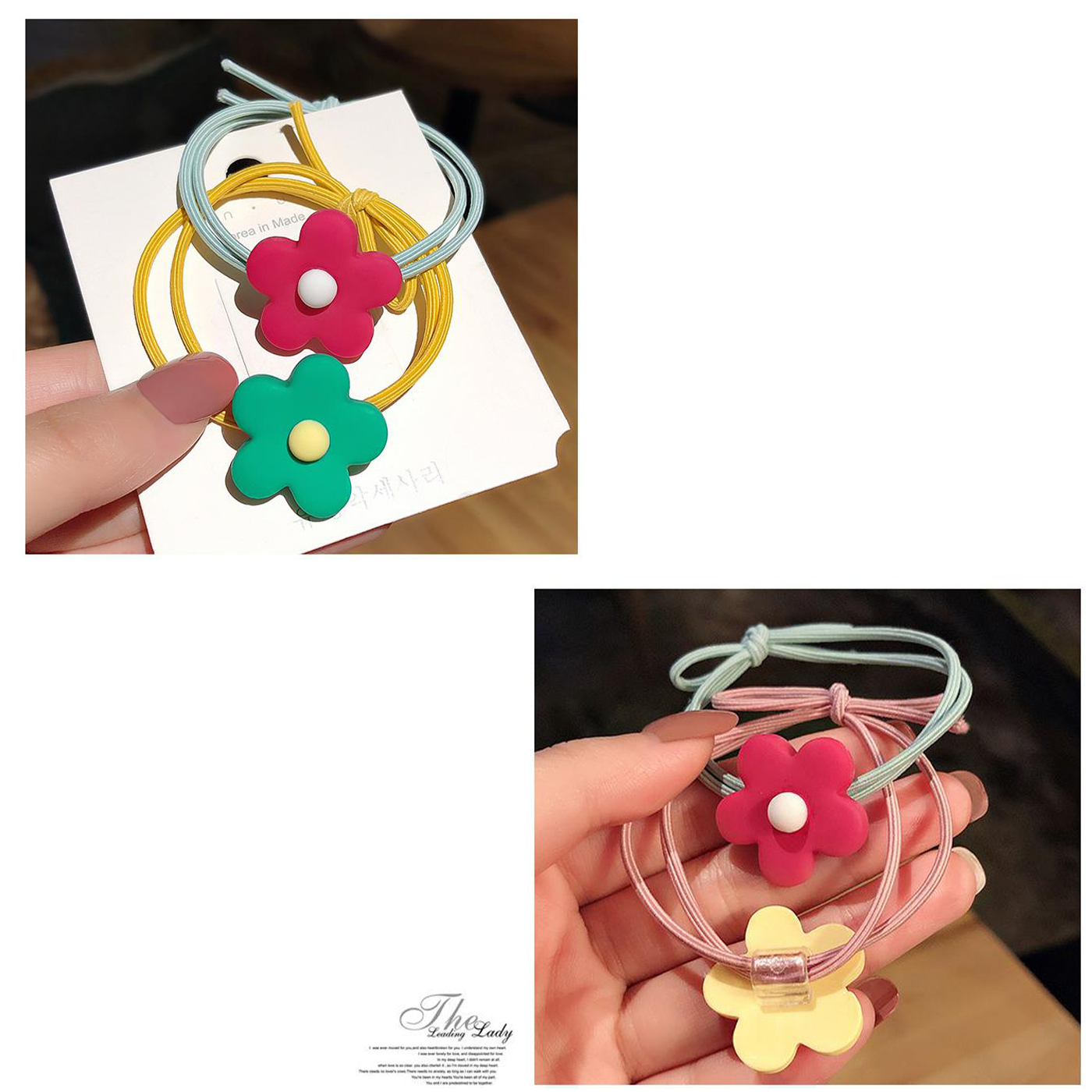 🔥 ยางรัดผมดอกบ๊วย ชิ้นละ 2 บาท ✔️พร้อมส่ง Ohwowshop หนังยางรัดผมเกาหลี ยางรัดผมไสต์เกาหลี