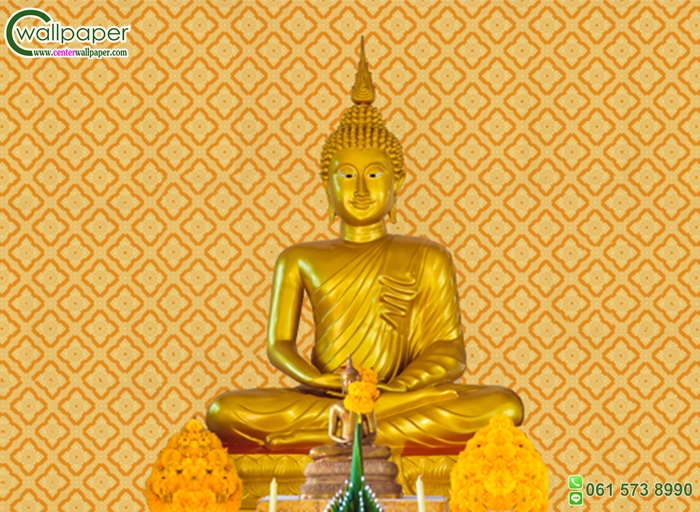 วอลเปเปอร์ลายไทยราคาถูกลายประจำยามพื้นทอง