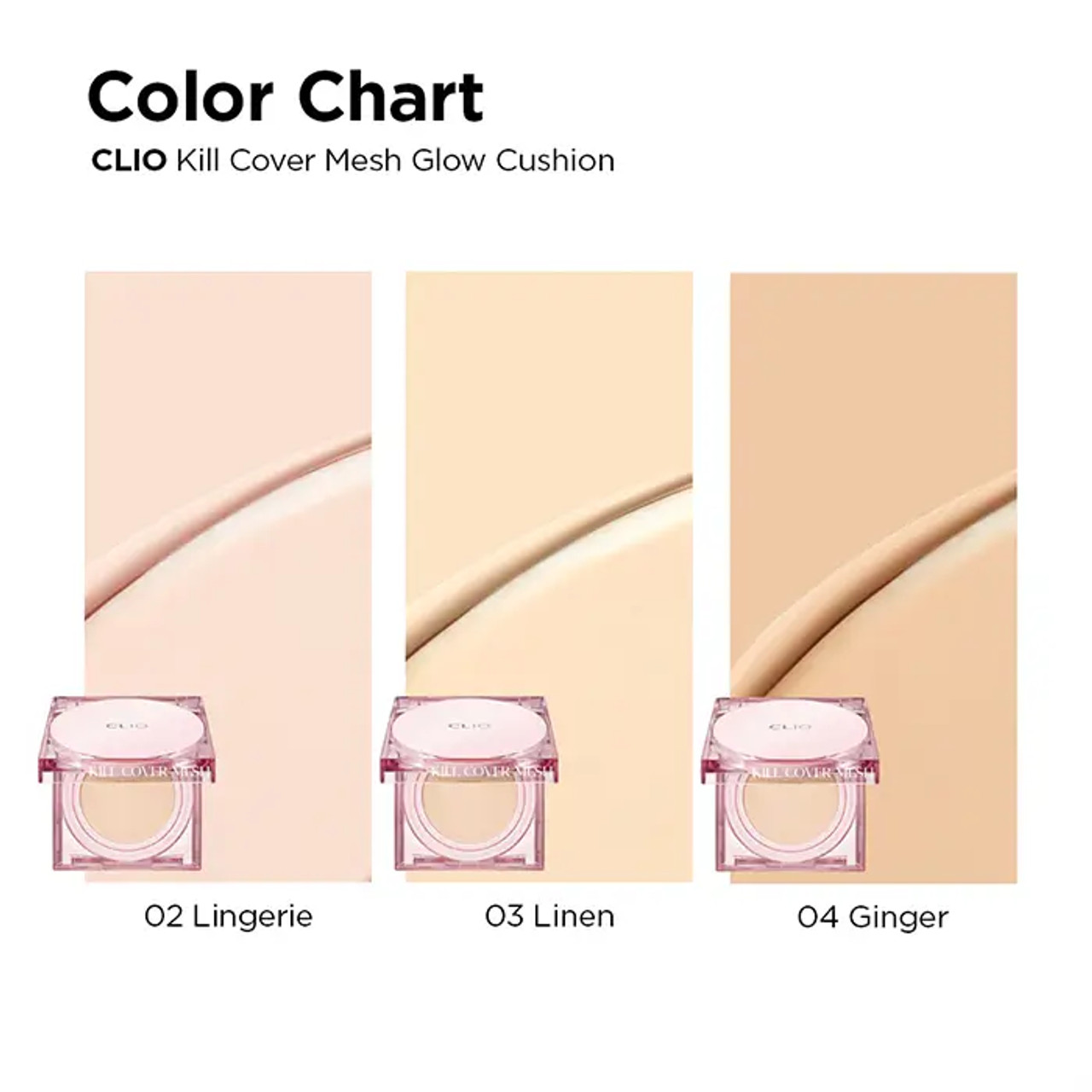 CLIO Kill Cover Mesh Glow Cushion SPF50+ PA+++ 15 g + Refill 15 g #2 Lingerie ผิวขาวโทนชมพู