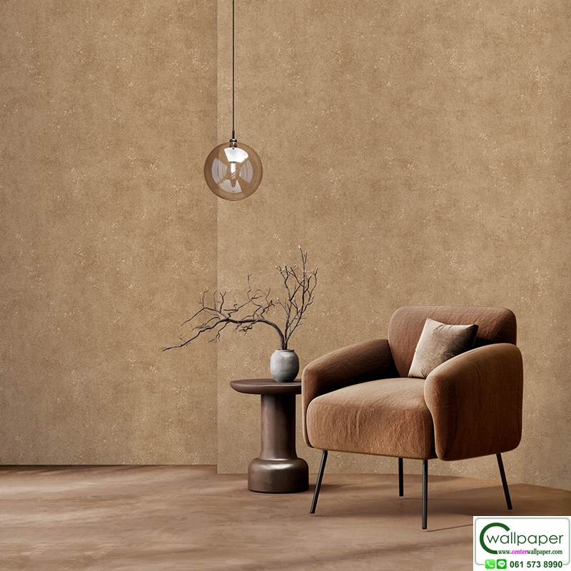 วอลเปเปอร์ลายปูนเปลือย สีน้ำตาลทอง No.52523-7