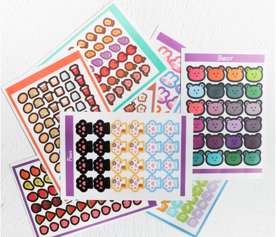 💖📷สติกเกอร์ลายการ์ตูนหลากสี IQ ชิ้นละ 4 บาท📌เลือกแบบได้ ✔️ohwowsitthiphum สติ๊กเกอร์ stickers เครื่องเขียน ไดคัท