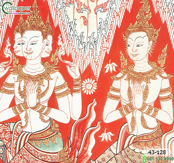วอลเปเปอร์ติดผนังลายไทยเทพชุมนุม