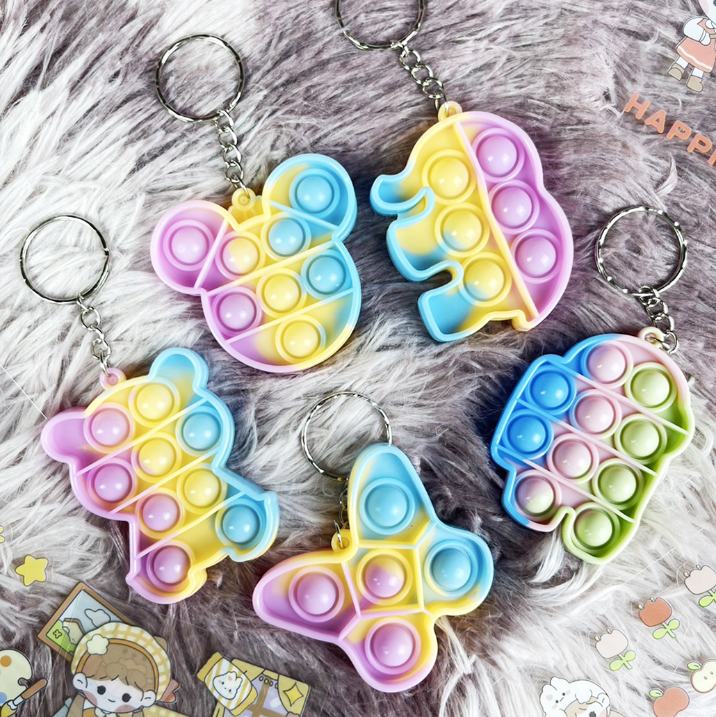 🌈ป๊อปอิท🌈พวงกุญแจป๊อบอิท pop it📌สุ่มลาย ห้อยกระเป๋า ห้อยกุญแจ พวงกุญแจซิลิโคน