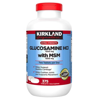 Kirkland Signature Glucosamine HCI 1500 mg with MSM 1500 mg, (375 Tablets)