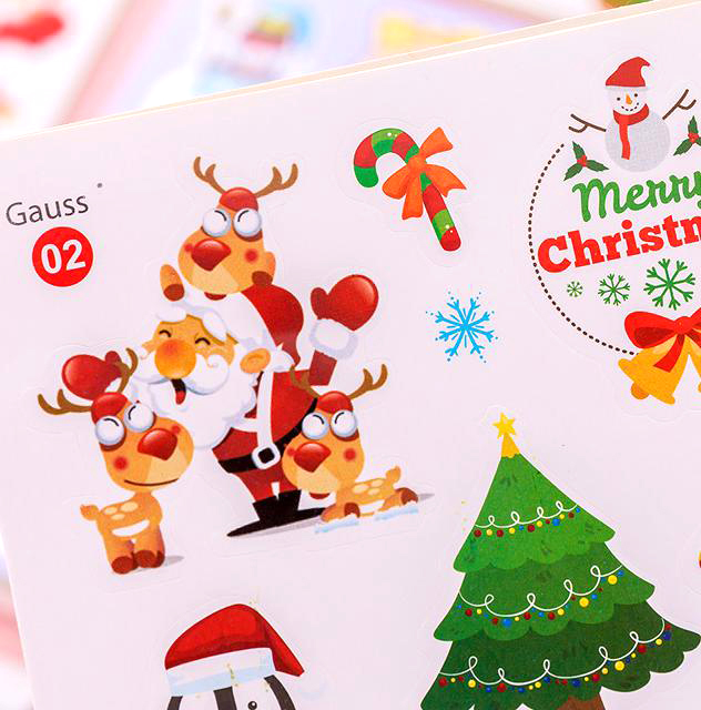 🎅🎄สติกเกอร์ Sticker Merry christmas10x15ซม.📌เลือกลาย แผ่นละ 1 บาท✅พร้อมส่งOhwowshop สติ๊กเกอร์ christmas