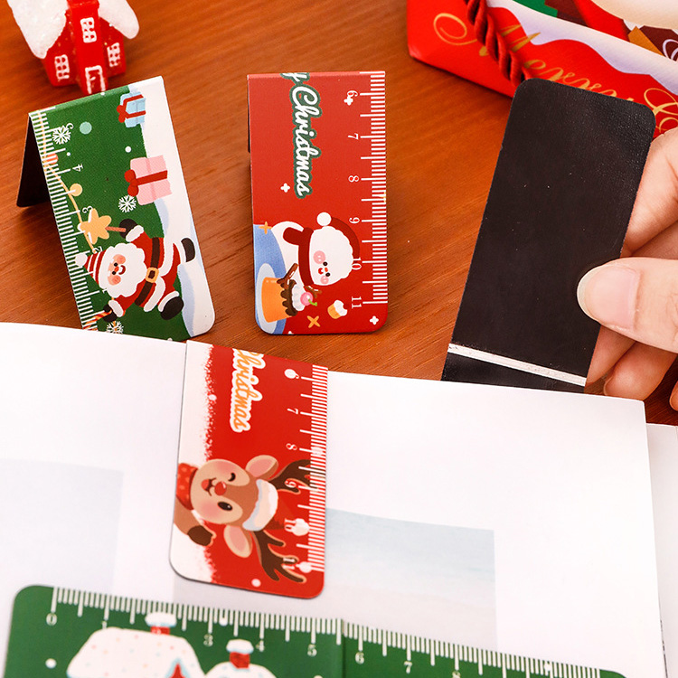 🎄📏ไม้บรรทัดพับแม่เหล็กคริสต์มาส⛄11ซม. ลายน่ารักใช้งานสะดวก เหมาะเป็นของขวัญปีใหม่ 🎁✨Merry Christmas
